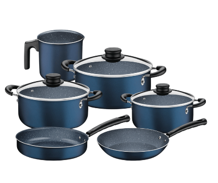 Batería de Cocina con Antiadherente Azul 9 Pzas Tramontina Cookdesign
