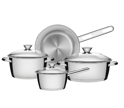 Batería de Cocina 4 Piezas en Acero 18/10 Tramontina Allegra
