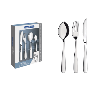 Juego de cubiertos de 24 piezas Tramontina Amazonas de acero inoxidable con cuchillos para asado