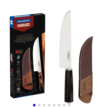 cuchillo para carne Tramontina con lámina de acero inoxidable y mango de madera tratada polywood