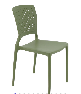 Silla Tramontina Safira en Polipropileno y Fibra de Vidrio Verde Oliva