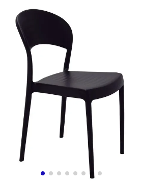 Silla TramontinaSumma Sissi con Respaldo Cerrado en Polipropileno y Fibra de Vidrio Negro ECO