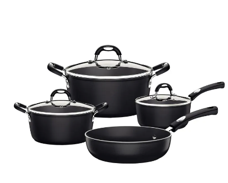 Batería de Cocina Tramontina Mônaco Induction en Aluminio con Revestimiento Interno y Externo Antiadherente Starflon Premium Negro 4 Piezas