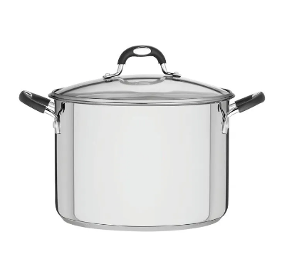 Olla alta Astro Silicone de acero inoxidable con fondo triple con tapa de vidrio de 28 cm y 11,4l Tramontina