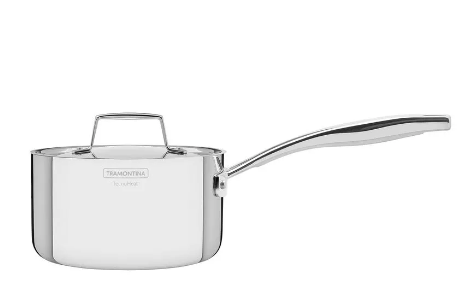 Olla Tramontina Grano de acero inoxidable cuerpo triple con tapa y mango 20 cm 3,1 L