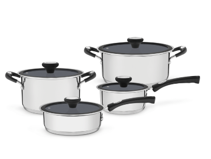 Batería de Cocina en Acero Triple Fondo 4 Pzas Tramontina Solar Ceramic