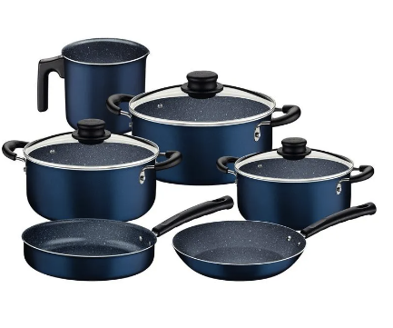 Batería de Cocina 9 Piezas en Antiadherente Azul Tramontina