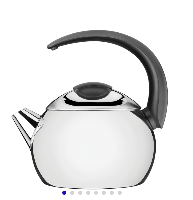 Tetera de acero inoxidable con mango negro 14,5 cm y 2,25 l Tramontina