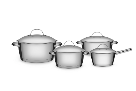 Batería de Cocina 4 Piezas en Acero 18/10 Tramontina Allegra