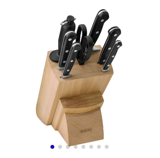 Juego de Cuchillos Tramontina Century con Láminas en Acero Inoxidable y Mangos en Policarbonato y Fibra de Vidrio con Soporte en Madera 8 Piezas