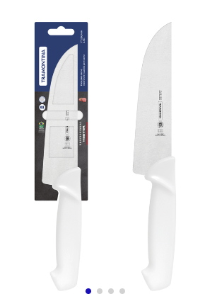 Cuchillo Carnicero Tramontina Profesional con Lámina en Acero Inoxidable y Mango de Polipropileno Blanco 7"
