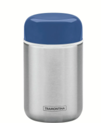 Contenedor térmico de acero inoxidable con tapa azul de 400 ml Tramontina