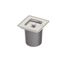 Basurero de empotrar Tramontina Clean Square en acero inoxidable con balde plástico de 5 L
