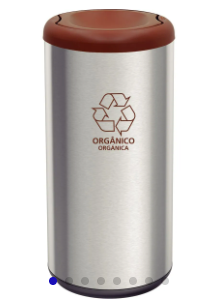 Basurero en Acero con Tapa Vaivén Marrón 40L Tramontina Piemonte