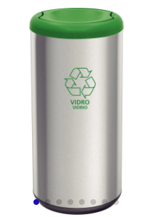 Basurero en Acero con Tapa Vaivén Verde 40L Tramontina Piemonte