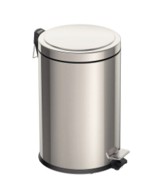 Basurero de acero inoxidable con Pedal Brasil 20 L Tramontina con acabado pulido y cubo plastico interno