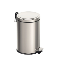 Basurero de acero inoxidable con Pedal Brasil 12 L Tramontina con acabado pulido y cubo plastico interno