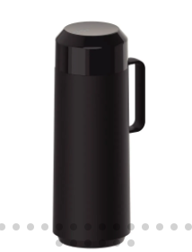 Termo Tramontina Exata en Plástico Negro con Ampolla de Vidrio y Tapa Roscable 1 L