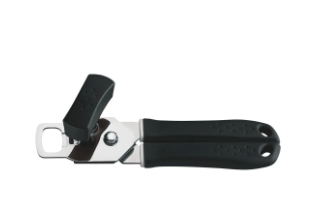 Abridor de Latas Tramontina Utilitá en Acero Inoxidable con Mango de Polipropileno Negro