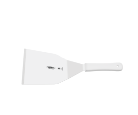 Espátula para Hamburguesas Tramontina Profesional con Lámina en Acero Inoxidable y Mango de Polipropileno Blanco 7x4,1/4"
