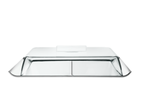 Bandeja para fiambres Tramontina Quadrata de acero inoxidable con cúpula transparente