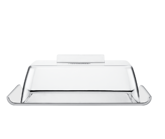Mantequillera Tramontina Quadrata rectangular de acero inoxidable con tapa transparente