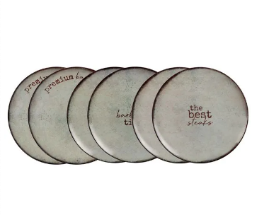 Kit Plato Raso Tramontina Churrasco Rustic en Porcelana 28 cm 06 Piezas