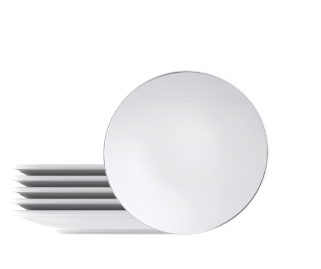 Juego 6 Platos Postre Tramontina Línea Atena Porcelana 21 cm
