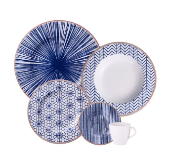 Vajilla Tramontina Abstratta en Porcelana Decorada 20 Piezas