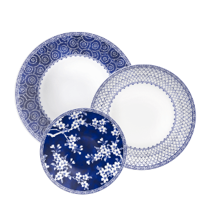 Juego 18 Platos Tramontina Línea Umeko Porcelana