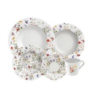 Vajilla 20 Piezas Tramontina Línea Ana Clara Porcelana