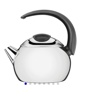 Tetera de acero inoxidable con mango negro 14,5 cm y 2,25 l Tramontina
