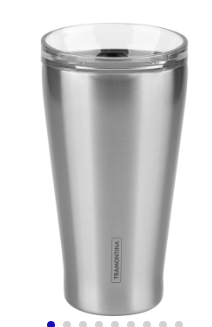 Vaso Térmico Tramontina Exata en Acero Inoxidable con Tapa 550 ml