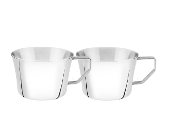 Jugo de tazas para té y café de acero inoxidable con acabado brillante de 2 piezas Tramontina