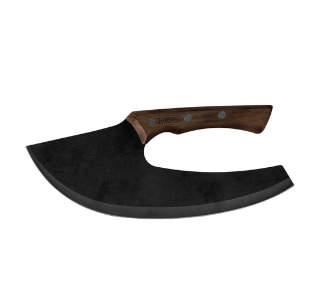 Cortador Multiuso Tramontina Churrasco Black con Lámina en Acero Inoxidable y Mango de Madera 10"