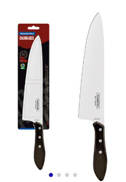 Cuchillo para Carne Tramontina con Lámina de Acero Inoxidable y Mango de Madera Tratada Polywood Castaño 10"