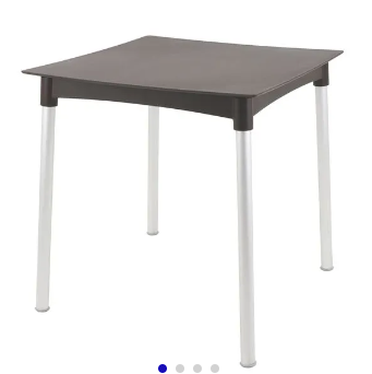 Mesa Tramontina Diana en Polipropileno Marrón con Patas de Aluminio Anodizado