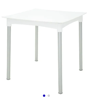 Mesa Tramontina Diana en Polipropileno Blanco con Patas de Aluminio Anodizado