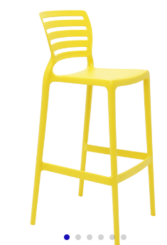 Silla Tramontina Sofia Alta Bar en Polipropileno y Fibra de Vidrio Amarillo