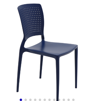 Silla Tramontina Safira en Polipropileno y Fibra de Vidrio Azul Yale