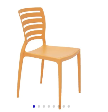 Silla Tramontina Sofia en Polipropileno y Fibra de Vidrio Naranja con Respaldo Horizontal