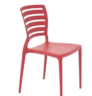 Silla Tramontina Sofia en Polipropileno y Fibra de Vidrio Rojo con Respaldo Horizontal