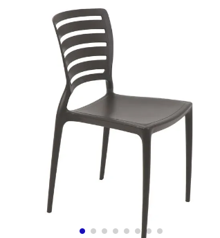 Silla Tramontina Sofia en Polipropileno y Fibra de Vidrio Marrón con Respaldo Horizontal