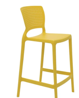 Silla Tramontina Safira Alta Residencia en Polipropileno y Fibra de Vidrio Amarillo