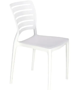 Silla Tramontina Sofia en Polipropileno y Fibra de Vidrio Blanco con Respaldo Horizontal